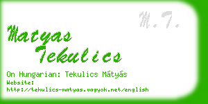 matyas tekulics business card