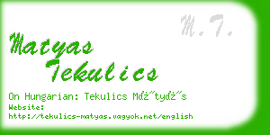 matyas tekulics business card